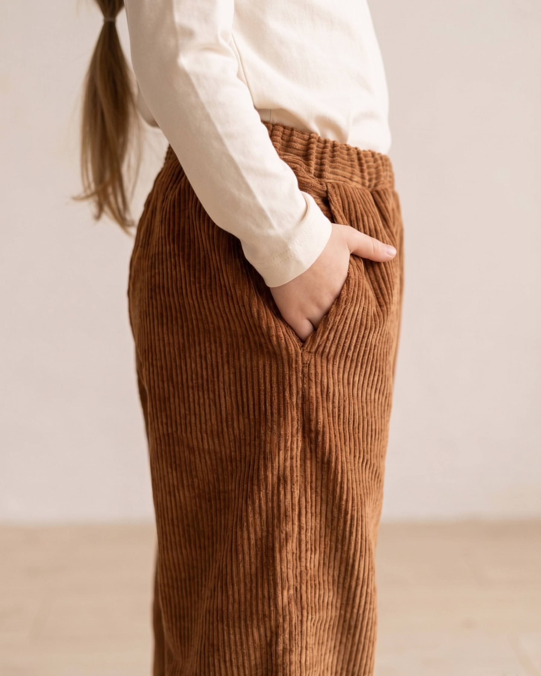 Detské menčestrové nohavice Loose Fit – Obrázok 2